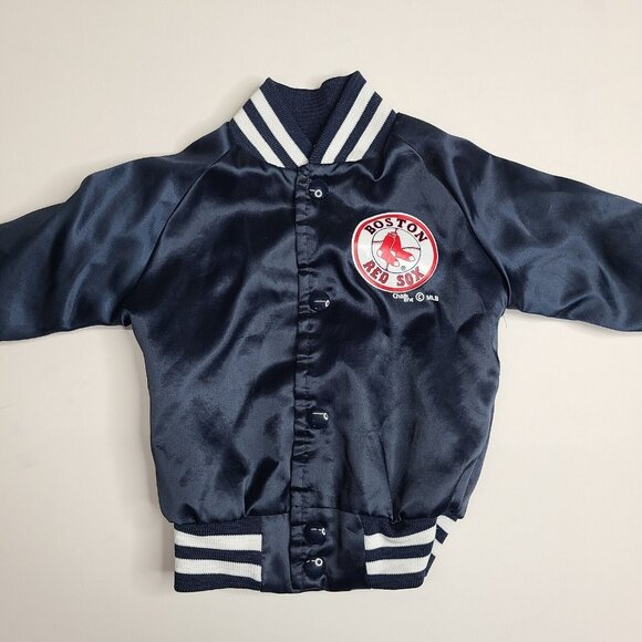 Vintage Boston Red Sox Chalk Line Blue Satin Jacket Infant 18 Months MLB Baby - Picture 1 of 6
